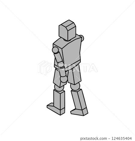 Isometric material of the back of a walking humanoid robot_1 124635404