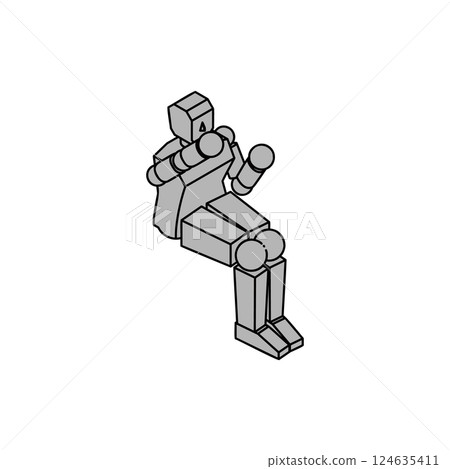 坐姿人形機器人等距材料_2 坐姿人形機器人等距材料_2 124635411