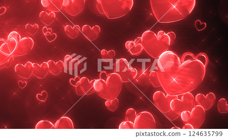 左上角落下愛心 - 紅色 左上角落下愛心 - 紅色 124635799