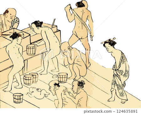 公共浴室盥洗區的示意圖 124635891