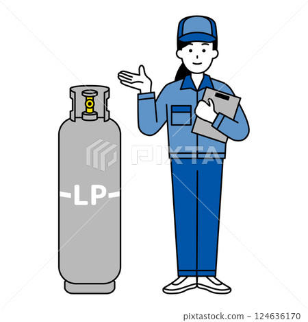 一位來自天然氣公司的女士在講解丙烷氣 124636170