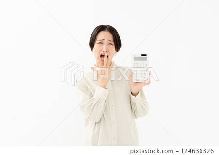 Female calculator Female calculator 124636326