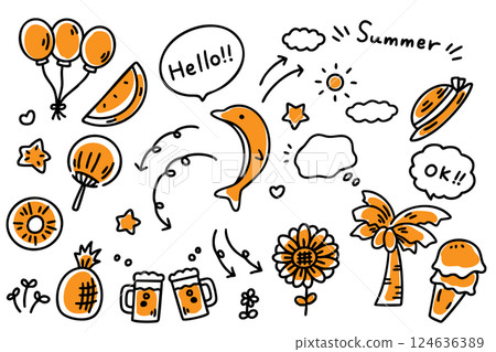Cute summer illustration 124636389