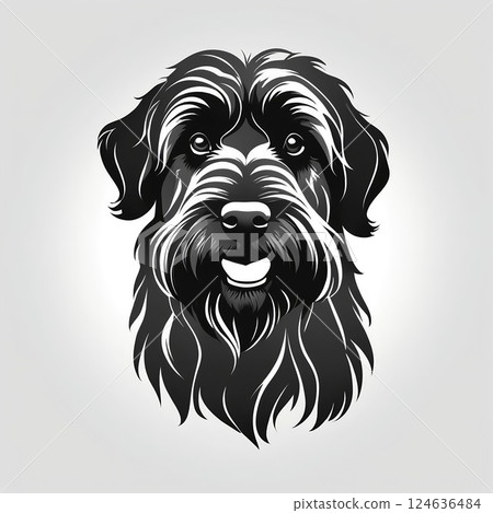 笑有趣的 Briard 臉圖 124636484