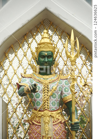 Lord Devaraj Neramit created also known as Thep Thanjai at Wat Thewarat Kunchorn Worawihan temple. Here, Buddhists come to worship and pray for blessings. 124636625