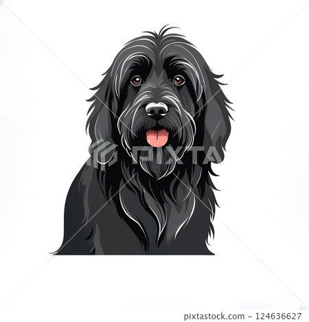 Illustration of Briard's face as if he had an idea 124636627