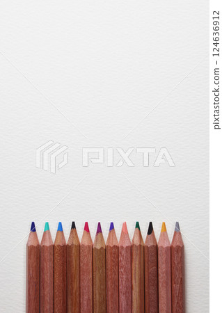 Colored pencils and white background 124636912