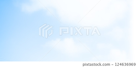 Sky Cloud Blue Background Cloudy summer Winter Season Day, Light Beauty Horizon Spring Brigth Gradient Calm Abstract Backdrop Air Nature View Wallpaper Landscape Cyan color Environment, Fluffy Climate 124636969