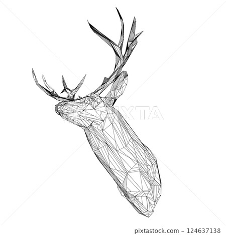 Deer head contour 124637138