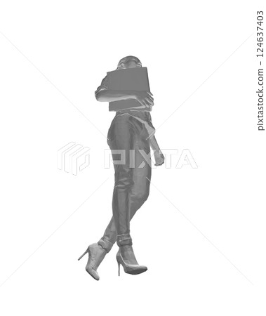 Polygonal drawing of fashionable young woman walking with folder with documents in hand. Vector of girl walk. Drawing Illustration of Young Woman. isolated, sketch, contour girl, woman walking. 3D. Polygonal drawing of fashionable young woman walking with folder with documents in hand. Vector of girl walk. Drawing Illustration of Young Woman. isolated, sketch, contour girl, woman walking. 3D. 124637403