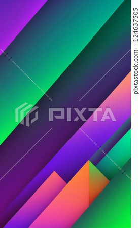 A dynamic abstract composition of slanted panels in vibrant green, purple, and orange, perfect for modern design projects, technology themes, or bold branding. A dynamic abstract composition of slanted panels in vibrant green, purple, and orange, perfect for modern design projects, technology themes, or bold branding. 124637505