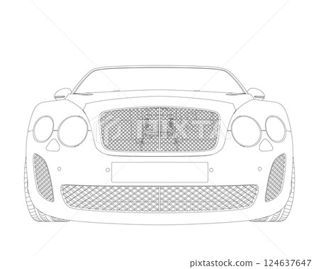 Coloring page vector line art for book and drawing. Black contour sketch illustrate Isolated on white background. High speed drive vehicle. Graphic element. Illustration car. Stroke without fill Coloring page vector line art for book and drawing. Black contour sketch illustrate Isolated on white background. High speed drive vehicle. Graphic element. Illustration car. Stroke without fill 124637647