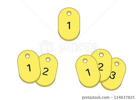 Number tag set (with lines) 124637825