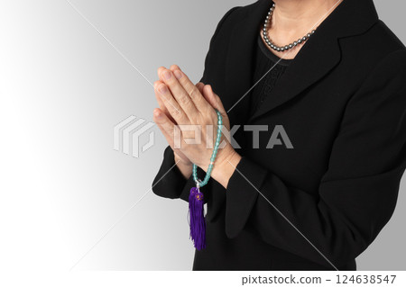 Mourning clothes, praying, funeral, image Mourning clothes, praying, funeral, image 124638547