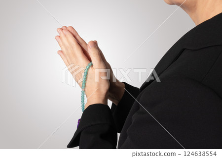 Mourning clothes, praying, funeral, image Mourning clothes, praying, funeral, image 124638554