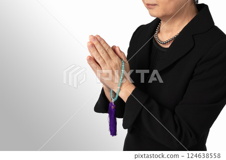 Mourning clothes, praying, funeral, image Mourning clothes, praying, funeral, image 124638558