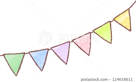 Cute hand-drawn garland flags 124638611