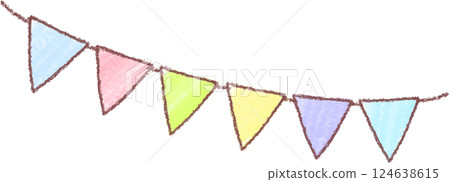 Cute hand-drawn garland flags Cute hand-drawn garland flags 124638615