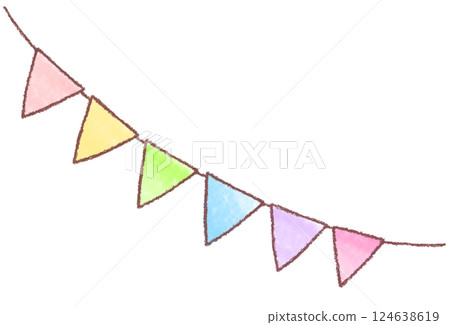 Cute hand-drawn garland flags 124638619