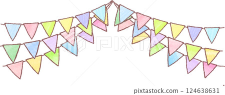Cute hand-drawn garland flags Cute hand-drawn garland flags 124638631