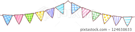 Cute hand-drawn garland flags Cute hand-drawn garland flags 124638633