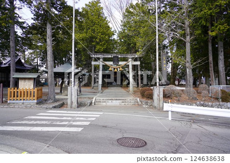 Torii gate of Arai Shrine - Ina City, Nagano Prefecture - Torii gate of Arai Shrine - Ina City, Nagano Prefecture - 124638638