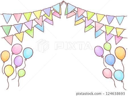 用氣球裝飾花環 124638693