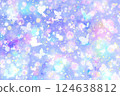 神秘、童話、夢幻般的閃閃發光的漸變背景壁紙插圖紋理的蝴蝶[藍色、紫色、淺藍色] 124638812
