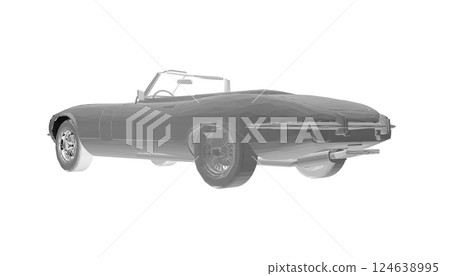 Luxury convertible car. Art picture Car cabriolet with outlines. Vector illustration vehicle. Polygonal illustrate Isolated on white background. 3D Luxury convertible car. Art picture Car cabriolet with outlines. Vector illustration vehicle. Polygonal illustrate Isolated on white background. 3D 124638995
