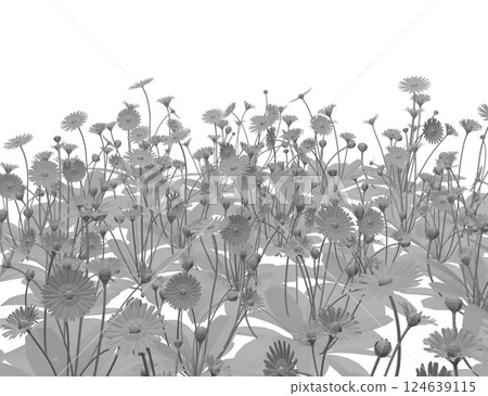 Set of differents flower on white background. Grass with herbs and wild flowers. Vector isolated polygonal of floral meadow. Gray polygonal of grass, flowers and herbs isolated on white background. 3D Set of differents flower on white background. Grass with herbs and wild flowers. Vector isolated polygonal of floral meadow. Gray polygonal of grass, flowers and herbs isolated on white background. 3D 124639115