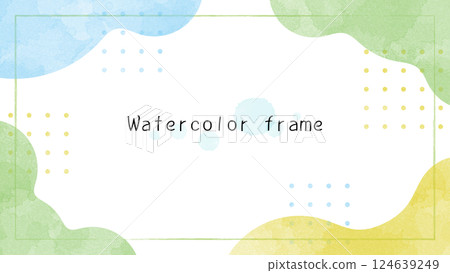 柔和的水彩畫框。水彩背景。時尚的水彩壁紙。 124639249