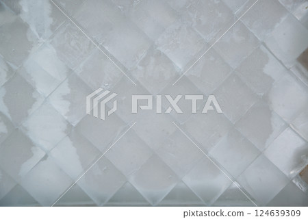 Texture and background of ice wall building with grid. Texture and background of ice wall building with grid. 124639309
