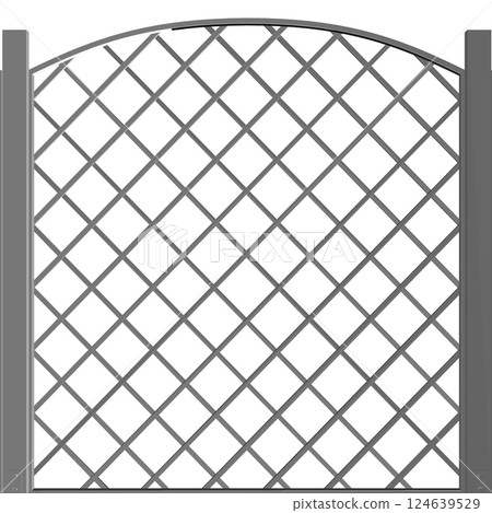 Contour Chain link fence. Metal Wire Fence. Outline Wire grid construction. Creative vector illustration of chain link fence wire mesh steel metal. 124639529
