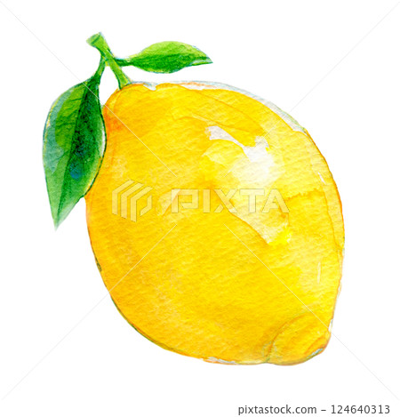 水彩插圖：新鮮的國產檸檬 124640313