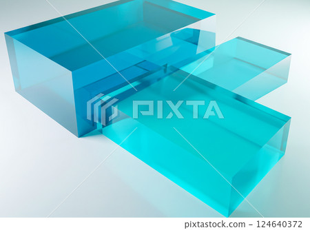 淡藍色壓克力塊背景圖片 淡藍色壓克力塊背景圖片 124640372