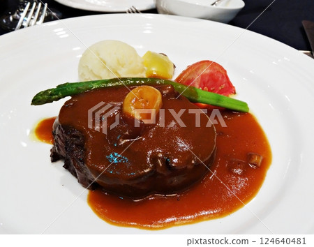 Well done beef steak Well done beef steak 124640481