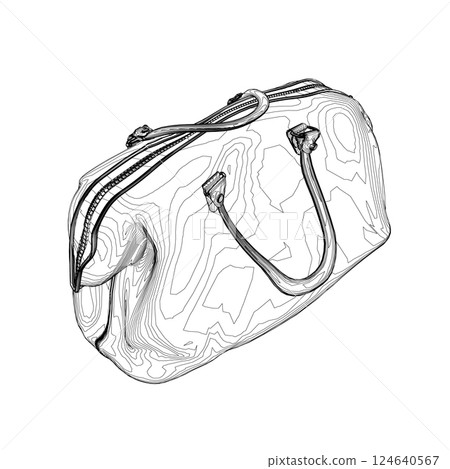 Outline Leather handbags. Luxury modern hand bag with handle, clutch and accessory vector illustration. Cosmetic case bag, Travel toiletry portable bag with handle, small zip bag vector template Outline Leather handbags. Luxury modern hand bag with handle, clutch and accessory vector illustration. Cosmetic case bag, Travel toiletry portable bag with handle, small zip bag vector template 124640567