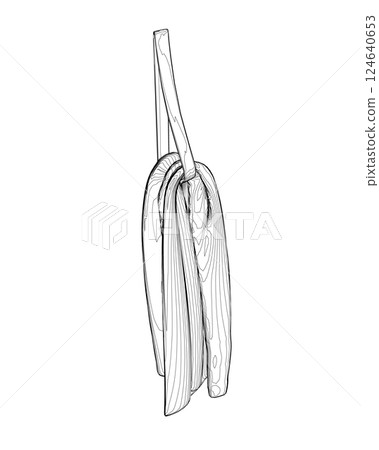 Hanger Elements of Bathroom. Vector illustration of Hanging Towel. Hotel towel line icon. Cartoon clean items for bathroom, hanging cotton textile goods for drying, towel isolated on white background Hanger Elements of Bathroom. Vector illustration of Hanging Towel. Hotel towel line icon. Cartoon clean items for bathroom, hanging cotton textile goods for drying, towel isolated on white background 124640653