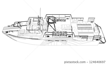 Warship icon outline. Military ships and naval vessels. isolated vector images. Military ship outline vector. Military vehicle template vector isolated on white. Warship icon outline. Military ships and naval vessels. isolated vector images. Military ship outline vector. Military vehicle template vector isolated on white. 124640697