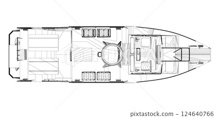 Warship icon outline. Military ships and naval vessels. isolated vector images. Military ship outline vector. Military vehicle template vector isolated on white. 124640766