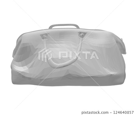 Polygonal Leather handbags. Luxury modern hand bag with handle, clutch and accessory vector illustration. Cosmetic case bag, Travel toiletry portable bag with handle, small zip bag vector template 124640857