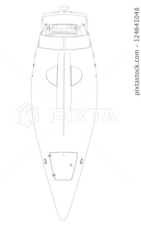 Outline Speedboat isolated vector illustration. Luxury and expensive boat 124641048