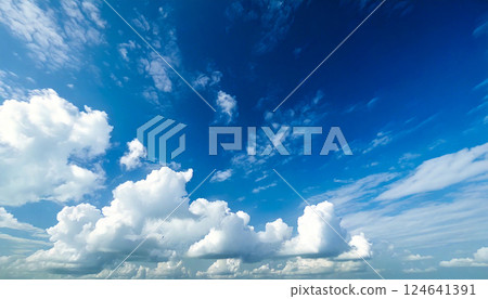 Blue sky cloud generation AI background 124641391