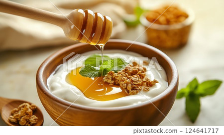 Yogurt and honey 124641717