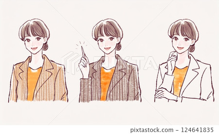 Illustration material of women and girls 124641835