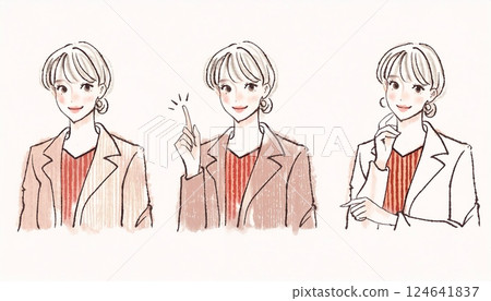 Illustration material of women and girls Illustration material of women and girls 124641837