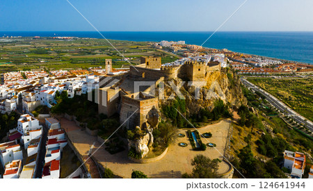 Aerial view of Salobrena town on the Costa Tropical in Granada 124641944