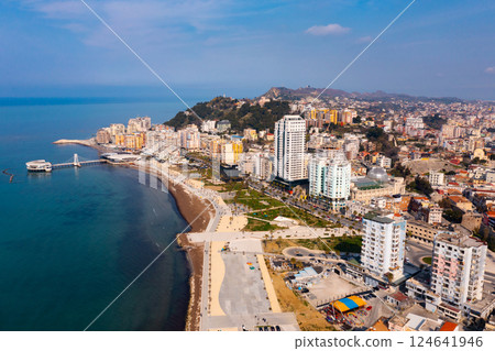 Bird's eye view of Albanian city Durres 124641946