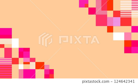 Geometric pattern frame, rectangle, border, colorful, orange 124642341