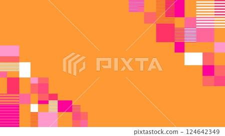 Geometric pattern frame, rectangle, border, colorful, orange Geometric pattern frame, rectangle, border, colorful, orange 124642349